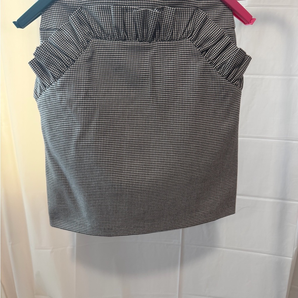 H&M Black and White Houndstooth Pencil Skirt